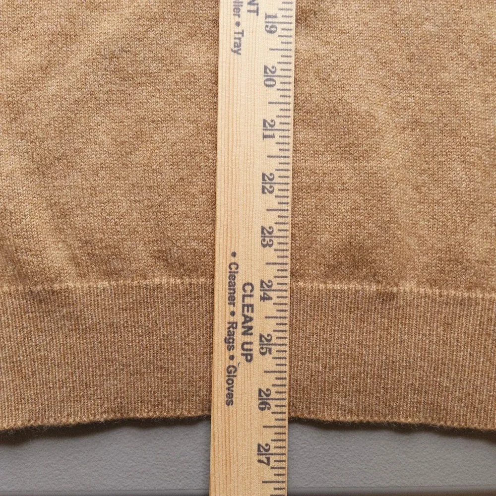 Brooks Brothers Pure Cashmere Knit in Britain Camel Crewneck Sweater Mens Size M